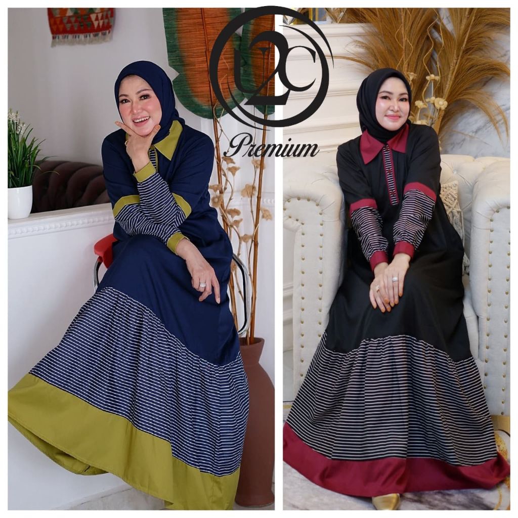 gamis dress belvia casual premium katun toyobo original u2c