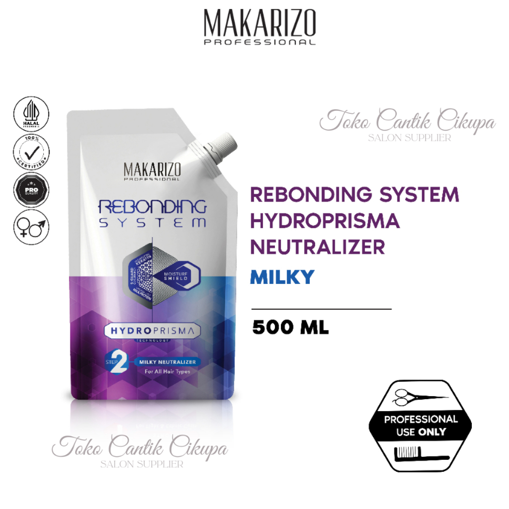 MAKARIZO Rebonding System Hydroprisma Neutralizer Step 2 500ml - Netral Smoothing Rambut Alami
