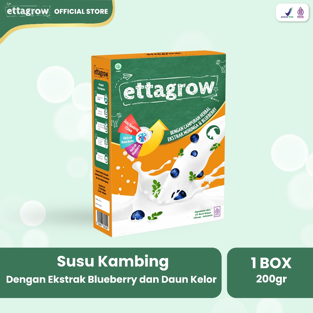 

ETTAGROW - Susu Kambing Herbal Bantu Anak Nafsu Makan, Imun Kuat & Fokus Belajar 200gr