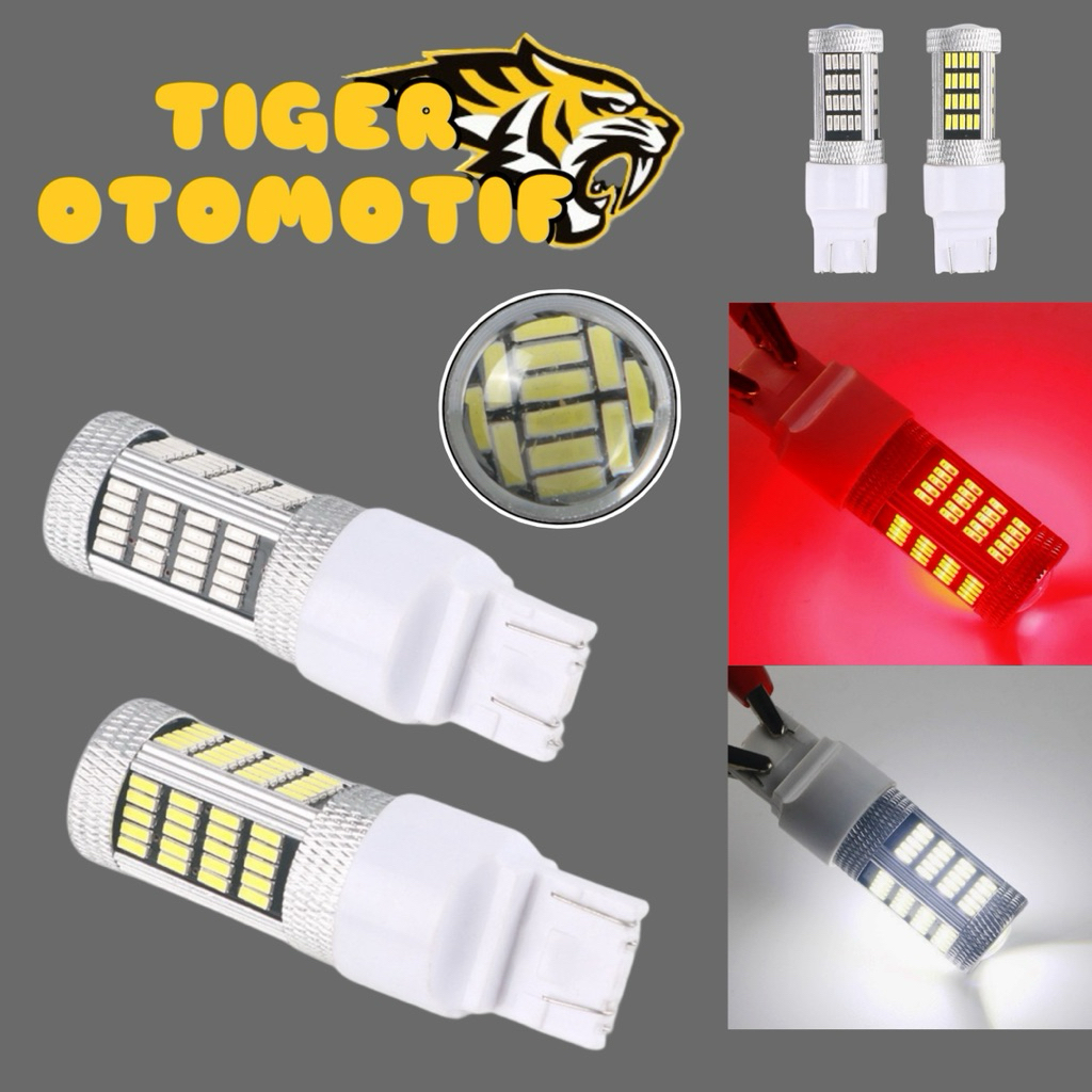 (1 Pcs) Lampu Led T20 7443 Lampu Rem Kedip Led 92 Smd Super Terang Lampu Brake Cucuk Tancap Led 92 T