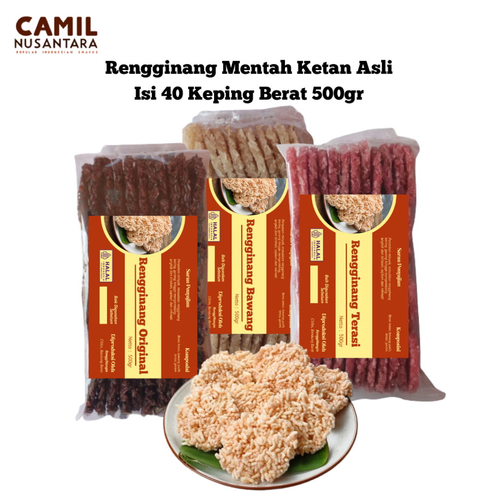 

Rengginang Mentah Ketan asli Isi 40 Keping Berat 500gr Rasa Terasi Original