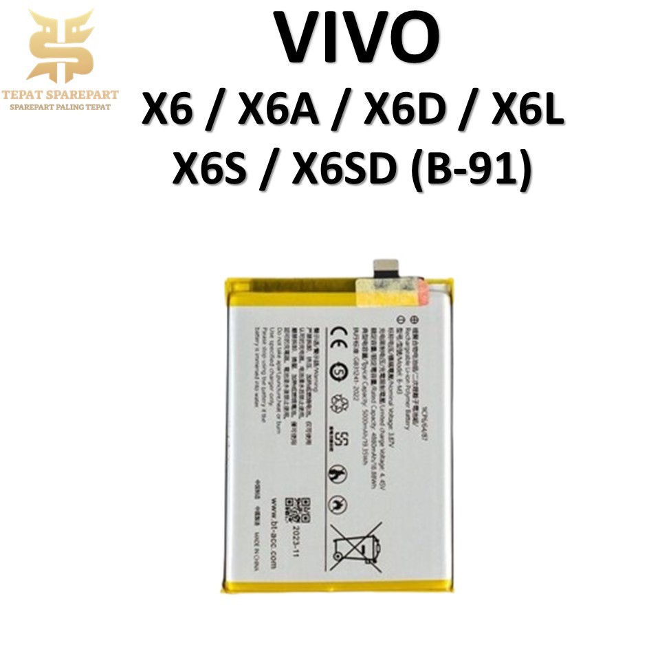 BATERAI VIVO B-91 Vivo X6 / X6A / X6D / X6L / X6S / X6SD Batre Batrai Baterai ORIGINAL 100%