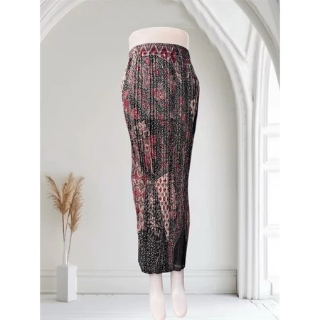 Rok Plisket Bawahan Kebaya Aneka Pilihan Motif ( SR MERAH ) | Rok Plisket/Rok Plisket Wanita/Rok Pli