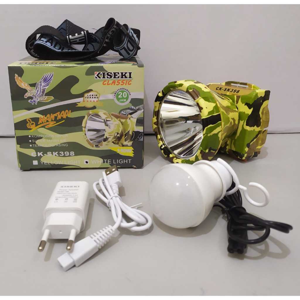 Senter Kepala Cus 150W CK SK 398 PUTIH Kiseki/Senter Kepala 150w Kiseki CK-SK 398 150 Watt