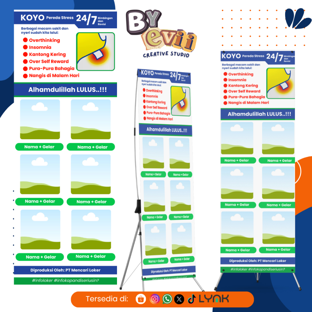 BANNER WISUDA MURAH SALONPAS | DESAIN BANNER SIDANG KEKINIAN | X BANNER | BANNER SEMHAS