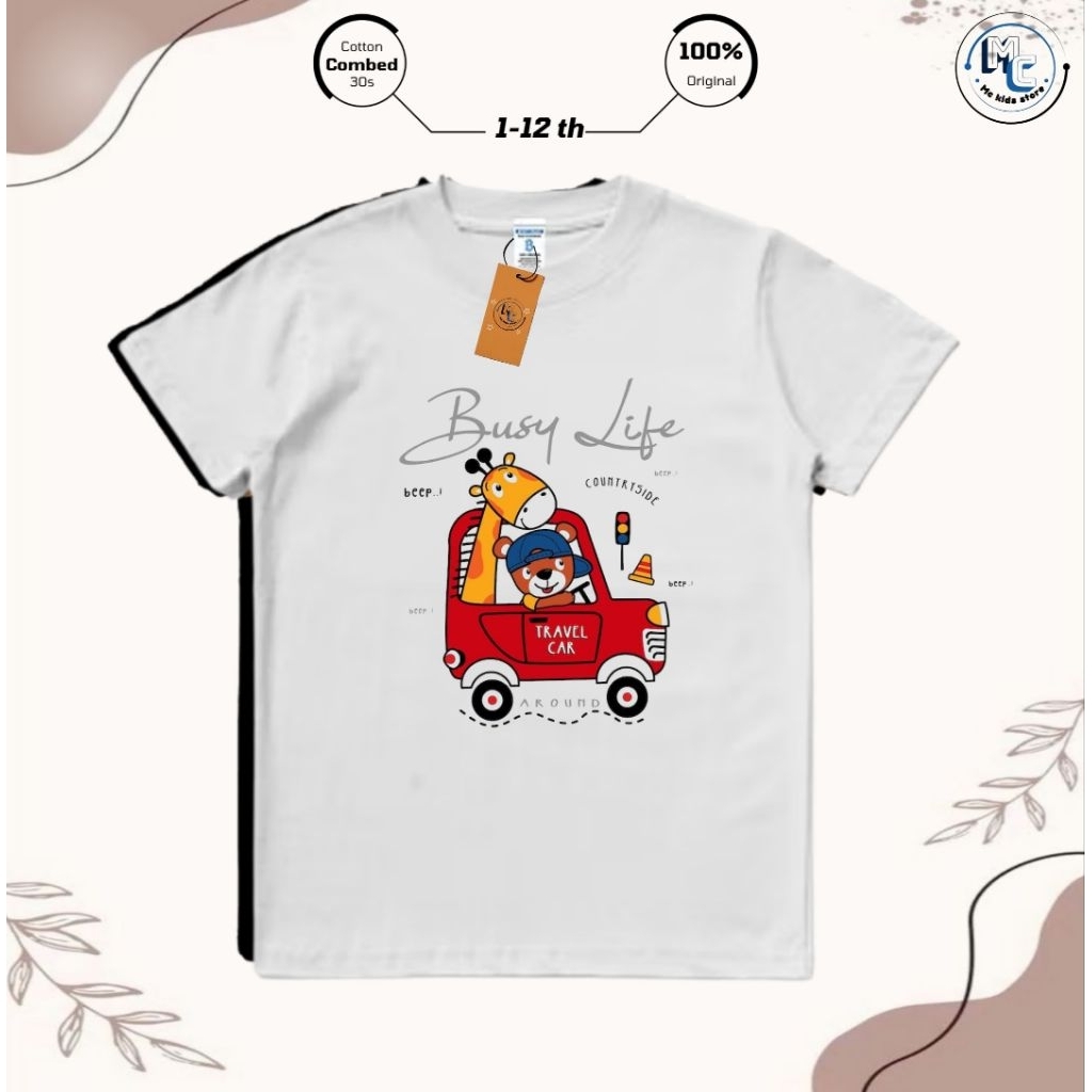 MCkids store Baju kaos Anak Distro Laki laki/Anak Prempuan Umur 1-12 Tahun Bahan Cotton Combat 24s /