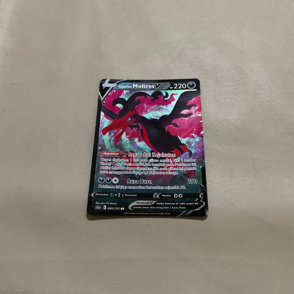 Kartu Pokémon Galarian Moltres V CHILLING REIGN