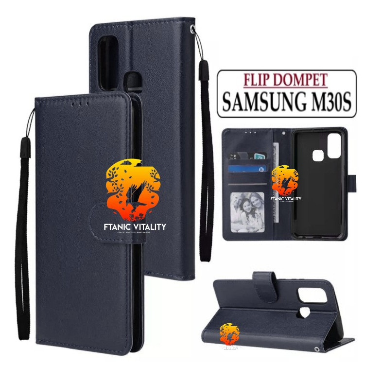 FLIP LEATHER CASING SAMSUNG M30S CASE KULIT FLIP WALLET LEATHER DOMPET KULIT PREMIUM SARUNG BUKA TUT