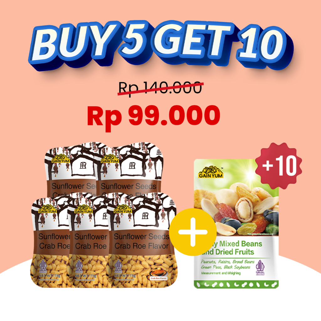 

Gain Yum - Sunflower Seeds Crab Roe Snack 75g X 5pcs