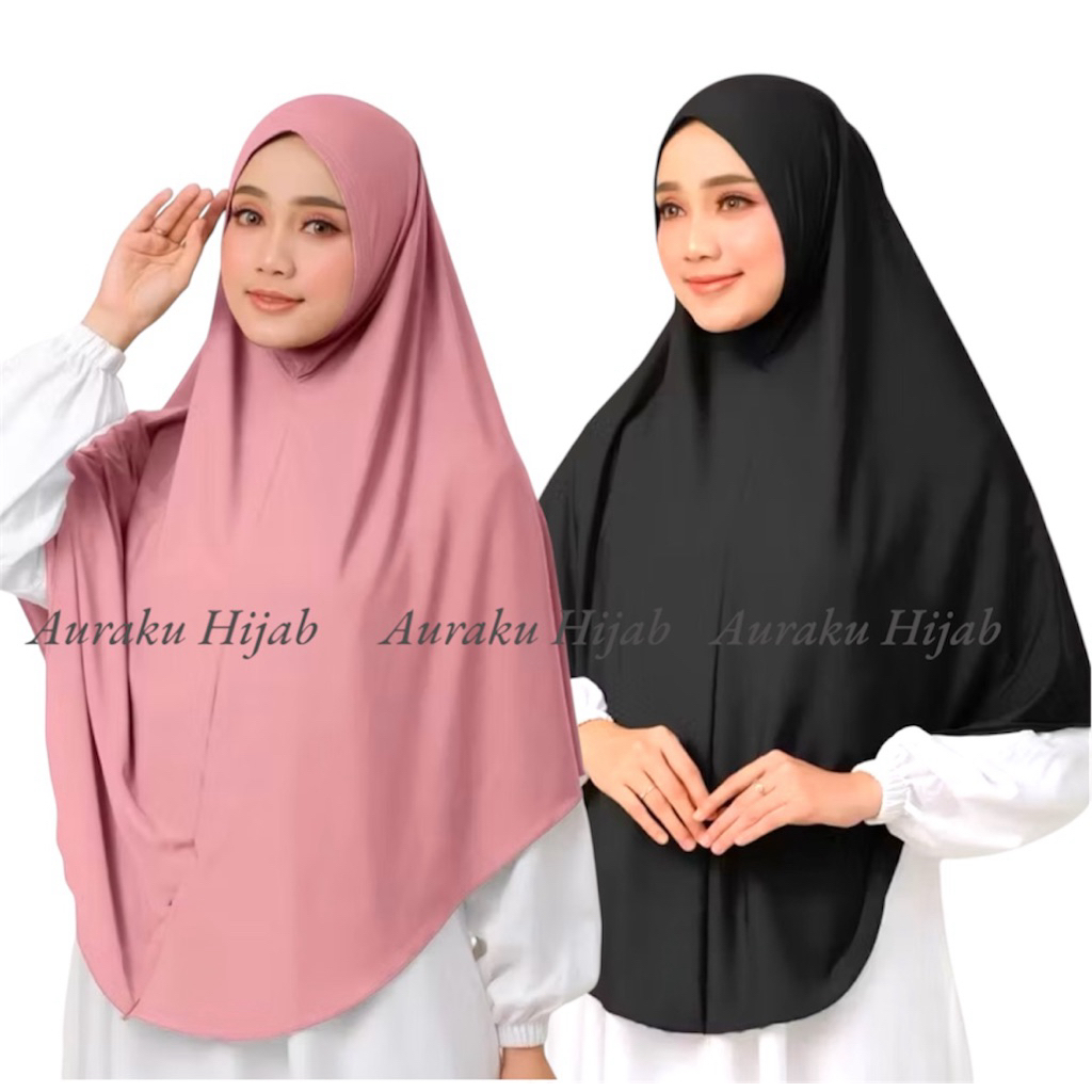 Bergo Non Pet Oval Jumbo/ Jilbab Khimar Instan Syari Oval Jumbo