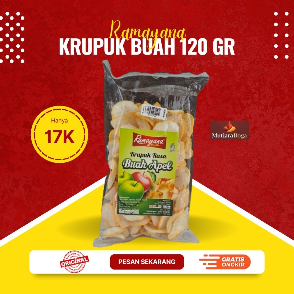 

Kerupuk Buah / Krupuk Rasa Buah merek Ramayana 120 gr