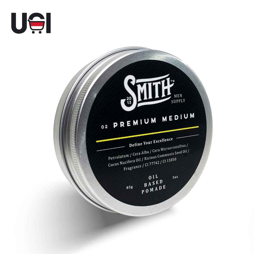 SMITH - Premium Medium Oil Based Hair Pomade 85gr | Pomade Rambut Pria Styling | Smith Minyak Rambut