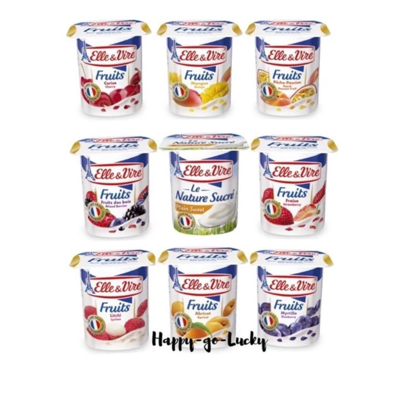 

[oddsolshop] pekanbaru/Elle & Vire Fruits Yogurt 125GR Vanille Strawberry Plain Blueberry Apricot