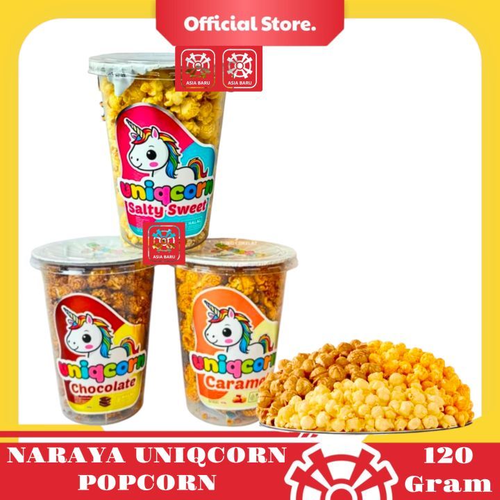 

[oddsolshop] pekanbaru/Naraya Popcorn Unicorn 120GR Botol Jar Rasa Chocolate Salty Sweet Caramel