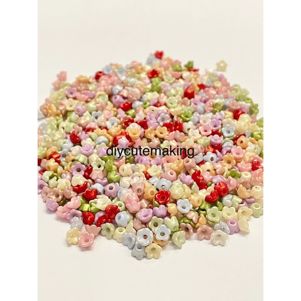 25gr Manik Bunga Kecil Kelopak Kupu Kupu Mini Gradasi Akrilik / Mote Gradient Frosted List Gold / Be