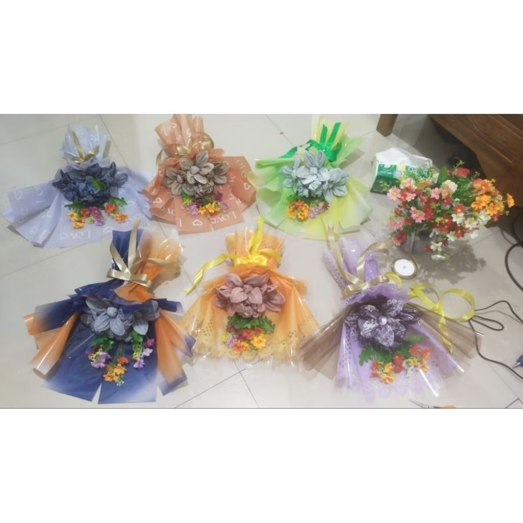 buket jilbab/kerudung segi empat