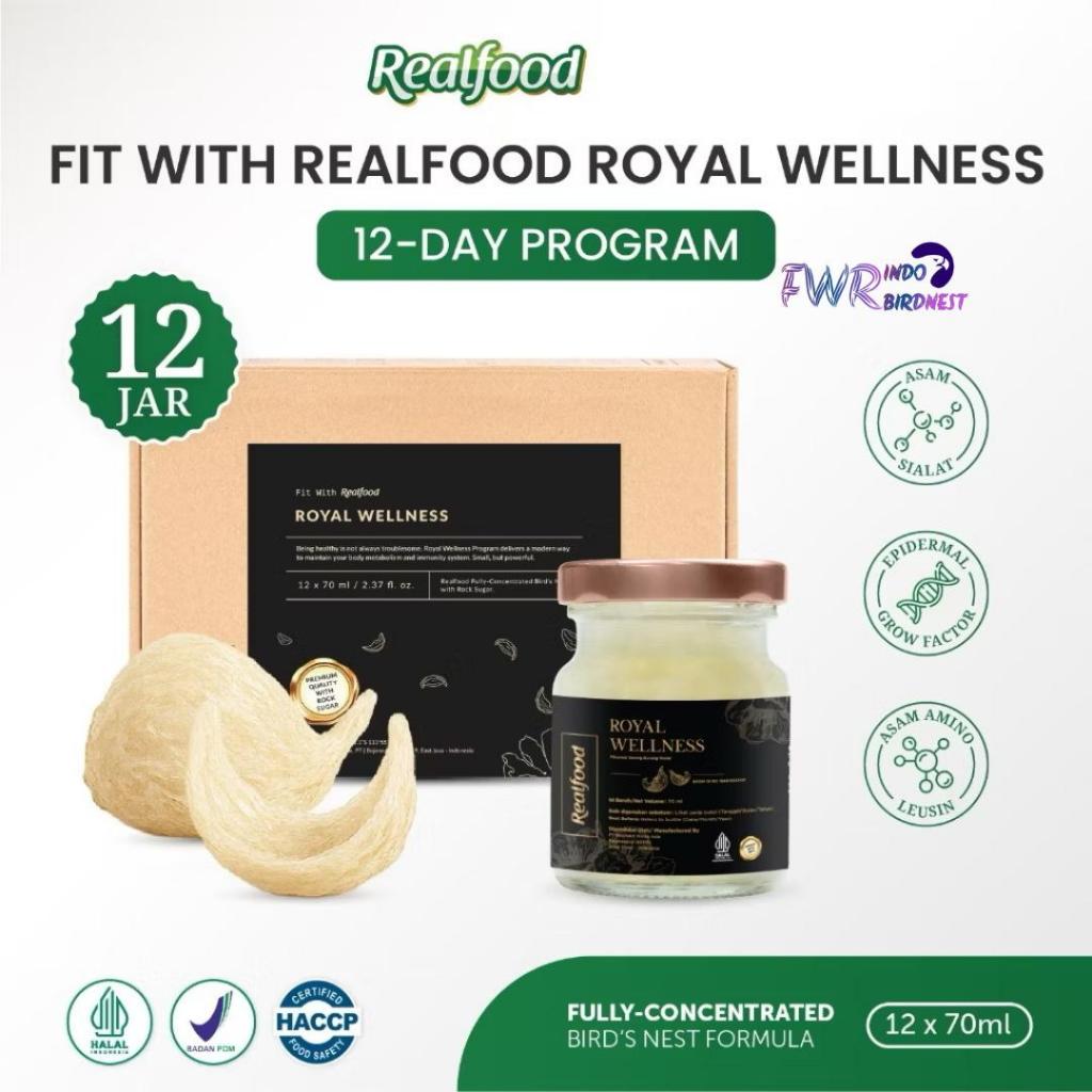 

Realfood Royal Wellness 12 Jar Bird Nest | Sarang Burung Walet | Imun Booster | Indo Birdnest