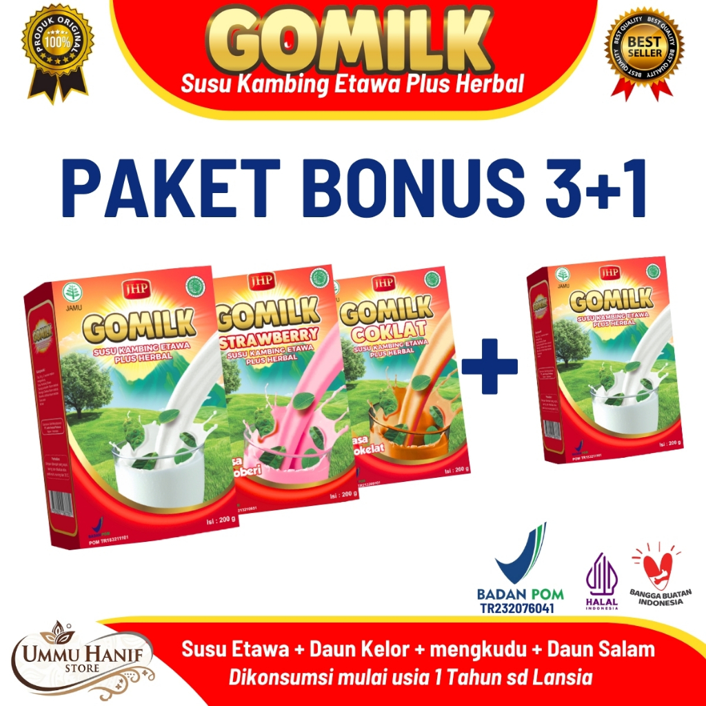 

GOMILK Susu Etawa Herbal Paket Bonus Paling Best Seller