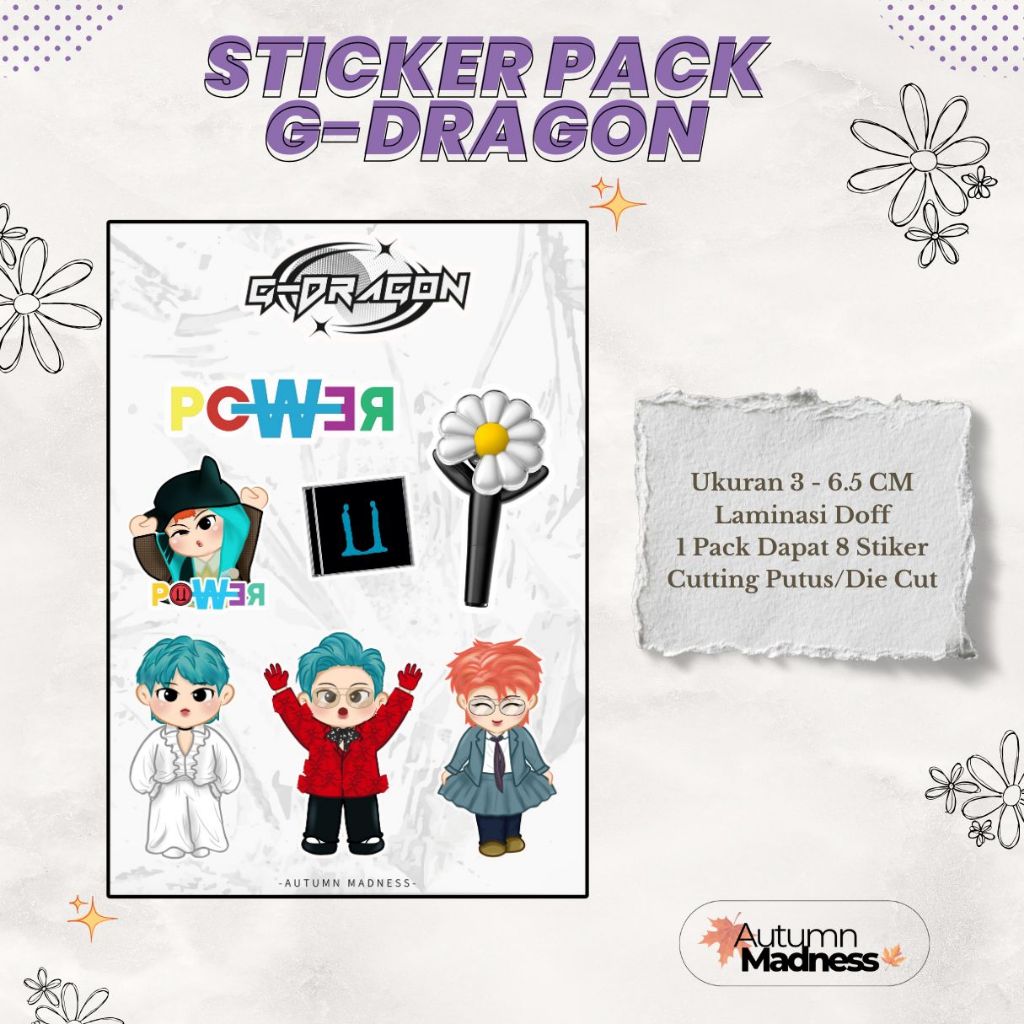 

[READY STOCK] Sticker Pack G-Dragon Übermensch GD Bigbang Stiker Vinyl Die Cut
