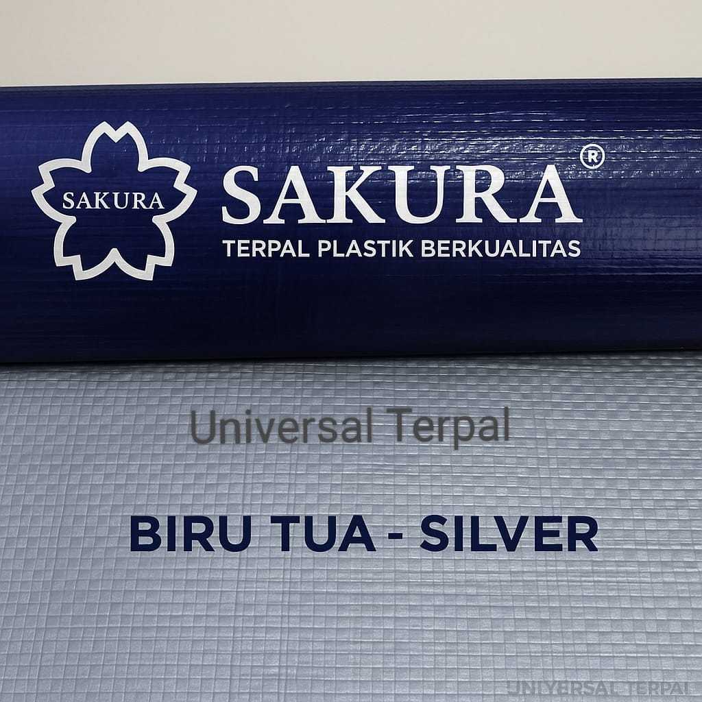 Terpal Sakura A12 (Roll/Gulungan) - warna biru tua, coklat, orange, hitam - 2 meter