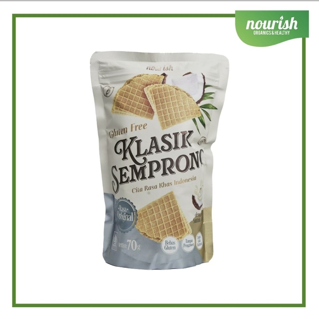 

Nourish Gluten Free Ķlasik Semprong Rasa Original 70 gram