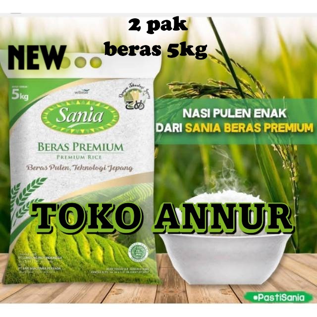 

beras sania kemasan 5kg premium 2pak, varian beras 5kg