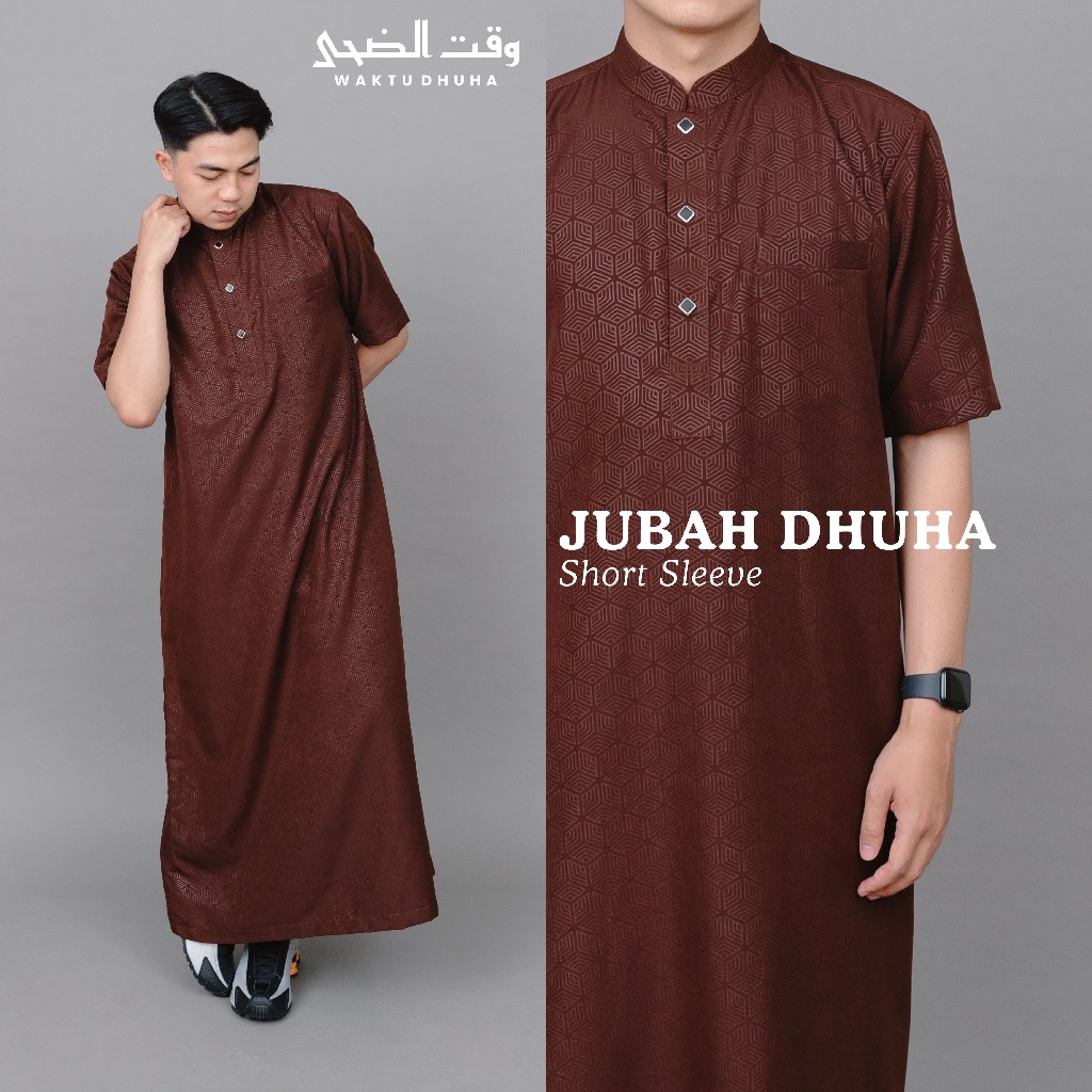 TERBARU WAKTU DHUHA - Gamis Lengan Pendek Pria Dewasa Premium Jubah Dhuha