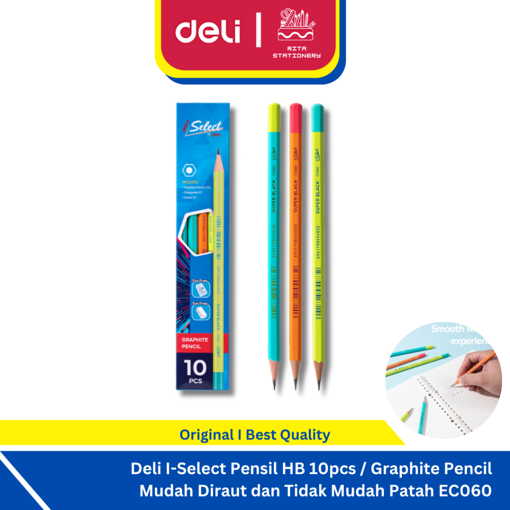 

Deli I-Select Pensil HB 10pcs / Graphite Pencil Mudah Diraut dan Tidak Mudah Patah EC060