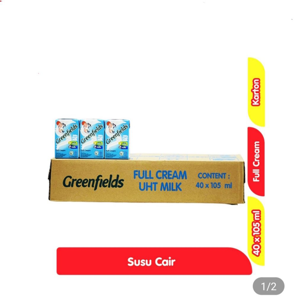 

Greenfields Susu UHT Coklat Vanilla Kotak 40x105ml 1 Dus