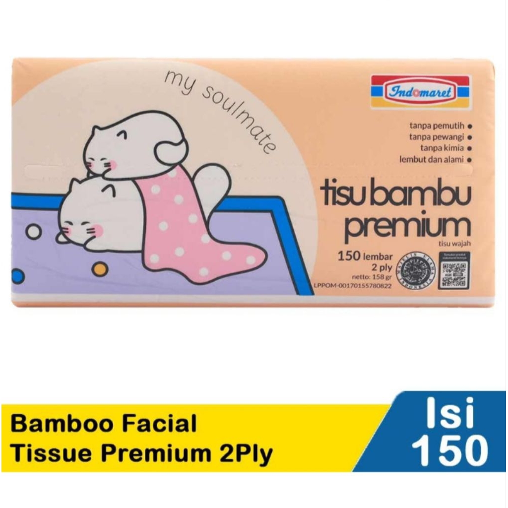Indomaret tisu bambu Bamboo Facial Tissue Indomaret tisu bambu wajah 2Ply 150'S (RANDOM)