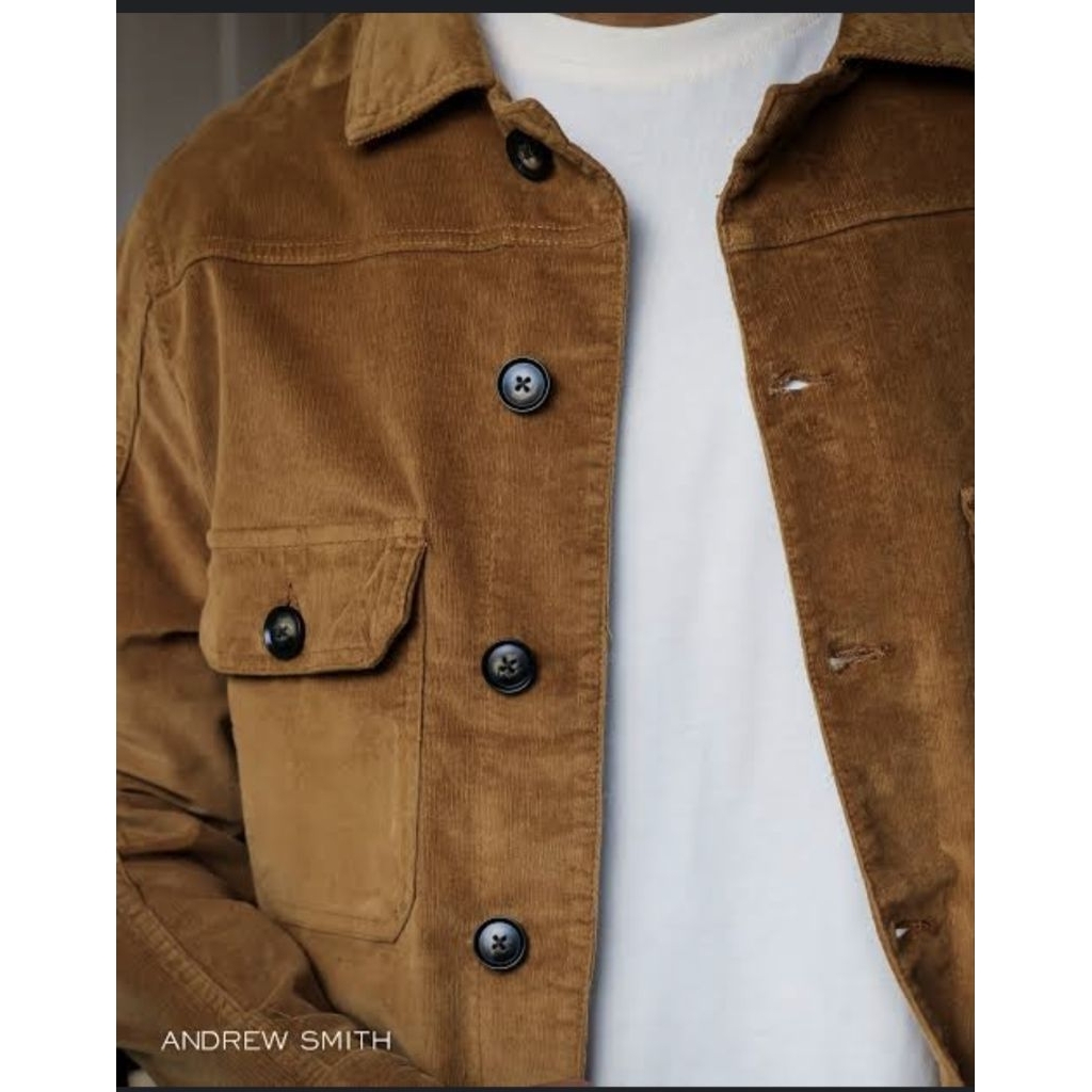Jaket Casual Andrew Smith  Khaki colour matrial adem size XL