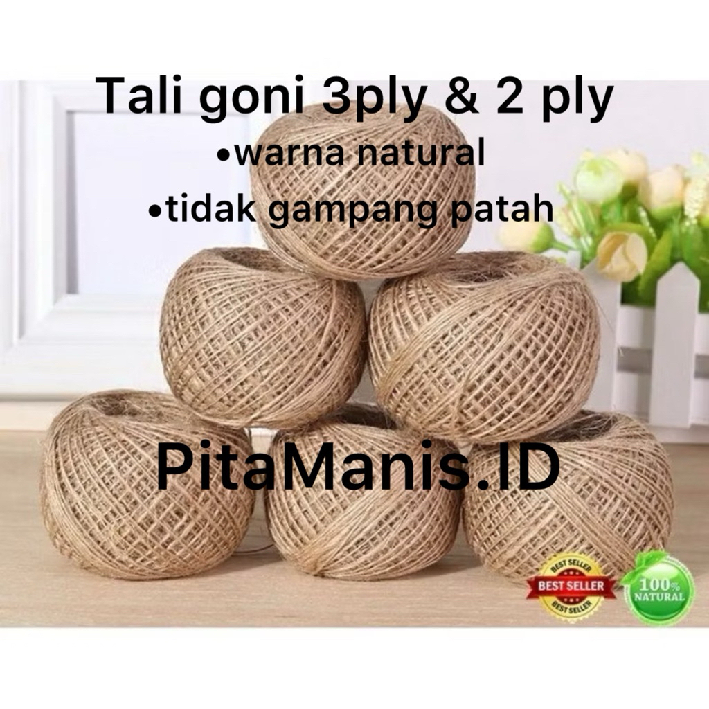 

Tali Goni / Tali Rami 2 Ply & 3 Ply – Panjang 50 Meter | Dekorasi DIY Buket Hampers