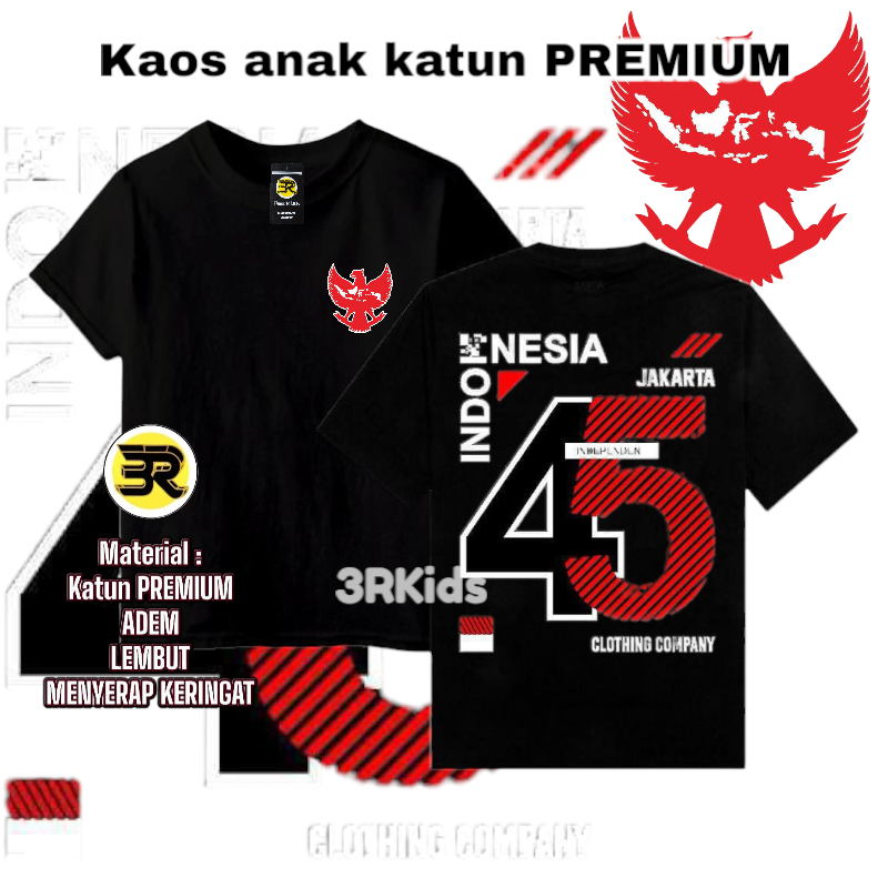 Kaos Distro Anak Dewasa Kaos kemerdekaan indonesia Baju Couple 17 Agustus