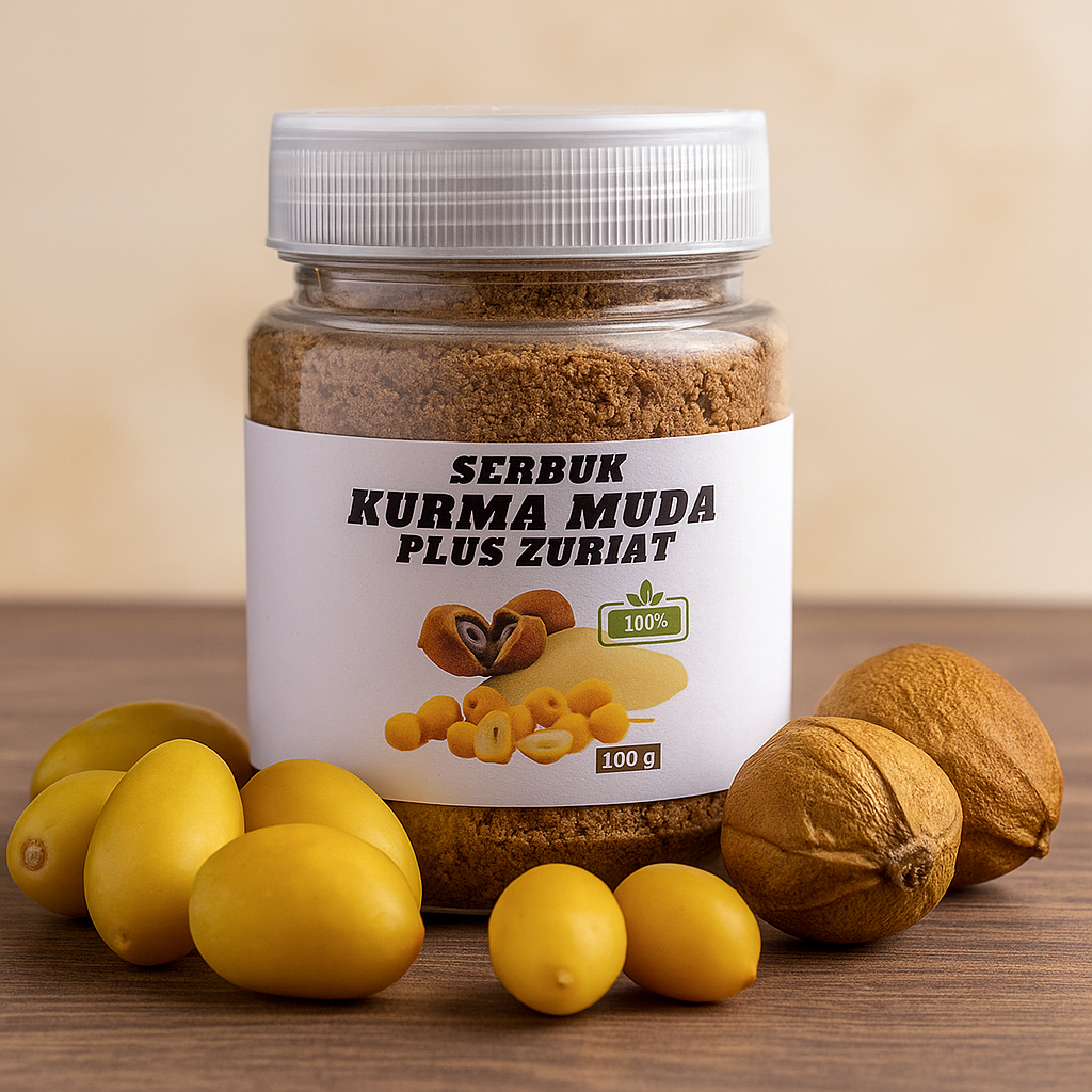Kurma Muda Serbuk Plus Zuriat Solusi Promil Alami/Dates Pollen Powder Buah Zuriyat 100gr