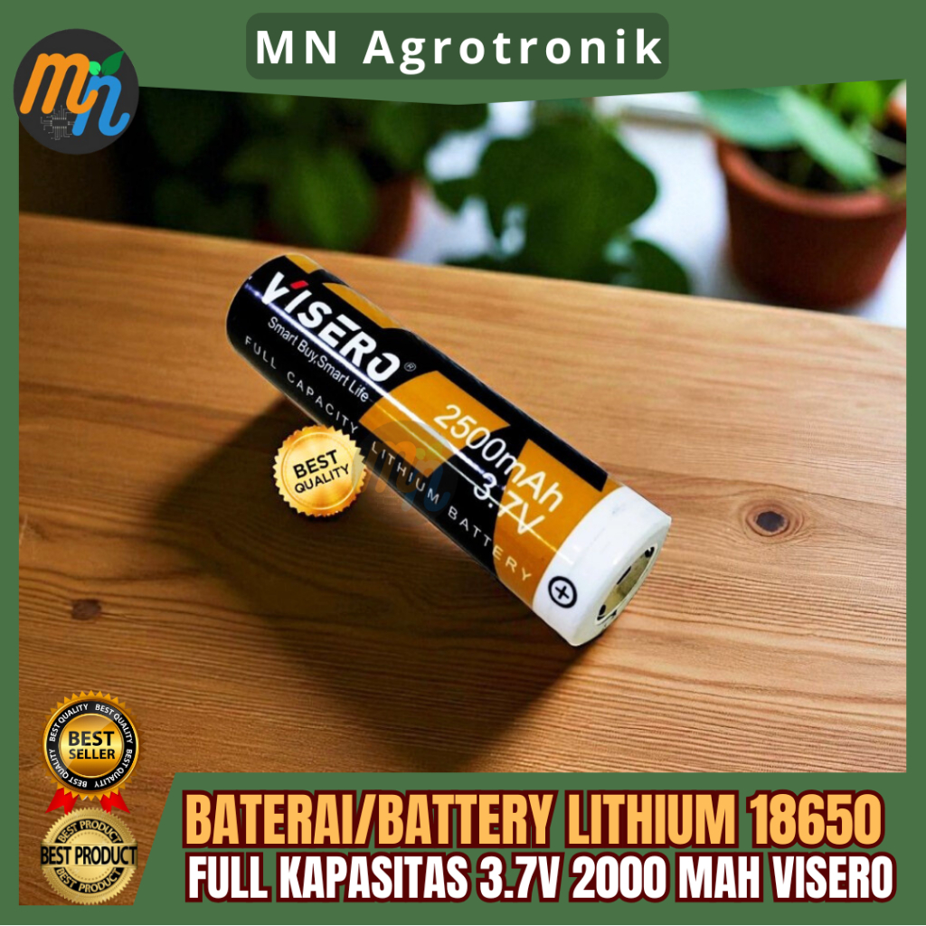 Baterai/Battery Lithium 18650 Full Kapasitas 3.7V 2500Mah Visero
