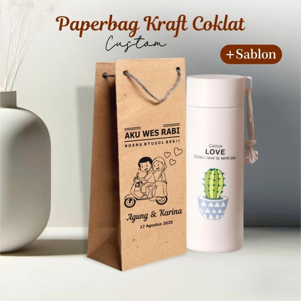 

PAPER BAG KRAFT SABLON - TAS SOUVENIR PERNIKAHAN BAHAN KRAFT MURAH KEKINIAN MINOR 100