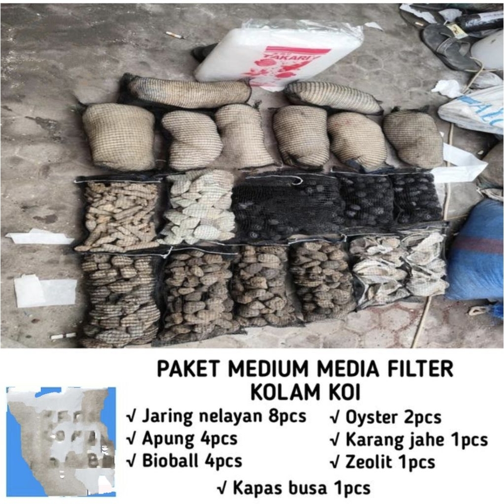paket medium media filter kolam koi siap pakai / medium paket media filter kolam koi /paket media fi