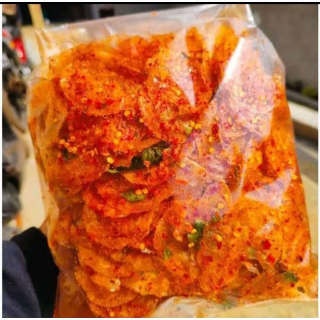 

Kripca/kripik kaca extra pedas daun jeruk dan kripik kaca original extra daun jeruk 1kg