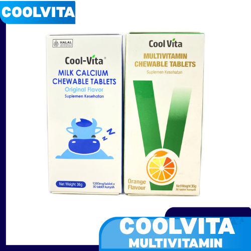 COOLVITA MILK CALCIUM CHEWABLE TABLETS RASA SUSU NEW ZEALAND KALSIUM SUPLEMEN PENINGGI BADAN UNTUK A