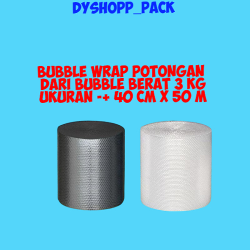 

BUBBLE WRAP POTONGAN UKURAN 40 CM X 50 M DARI BUBBLE WRAP BERAT 3 KG , WARNA HITAM DAN PUTIH/BENING