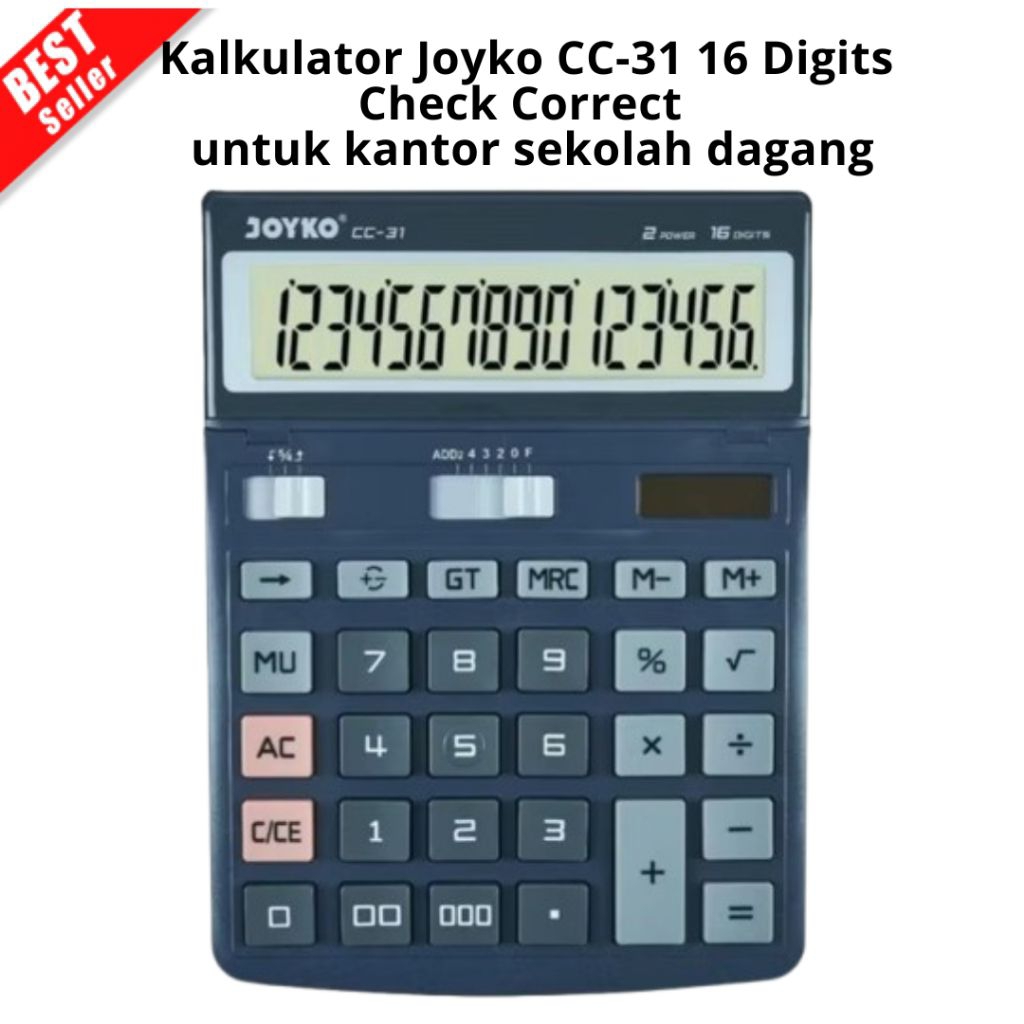 

JOYKO CC-31 CHECK ULANG 16 DigitCALCULATOR - Big LCD Kalkulator CC 31 ORIGINAL