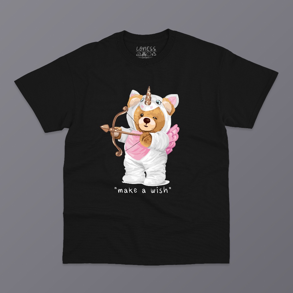 Kaos bear cute angel cupid