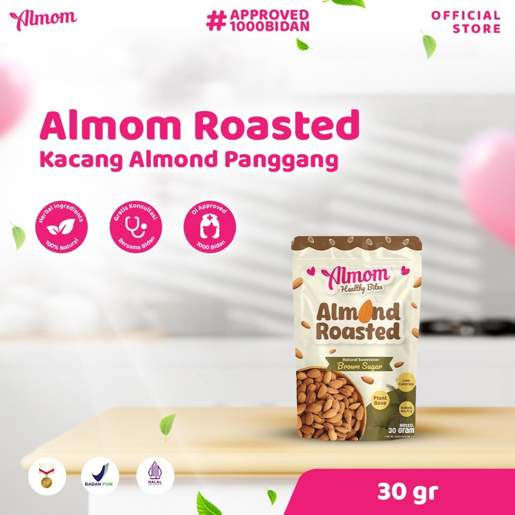 

Almom Roasted - Kacang Almond Panggang 30gr | Camilan Sehat Rendah Kalori - Non MSG