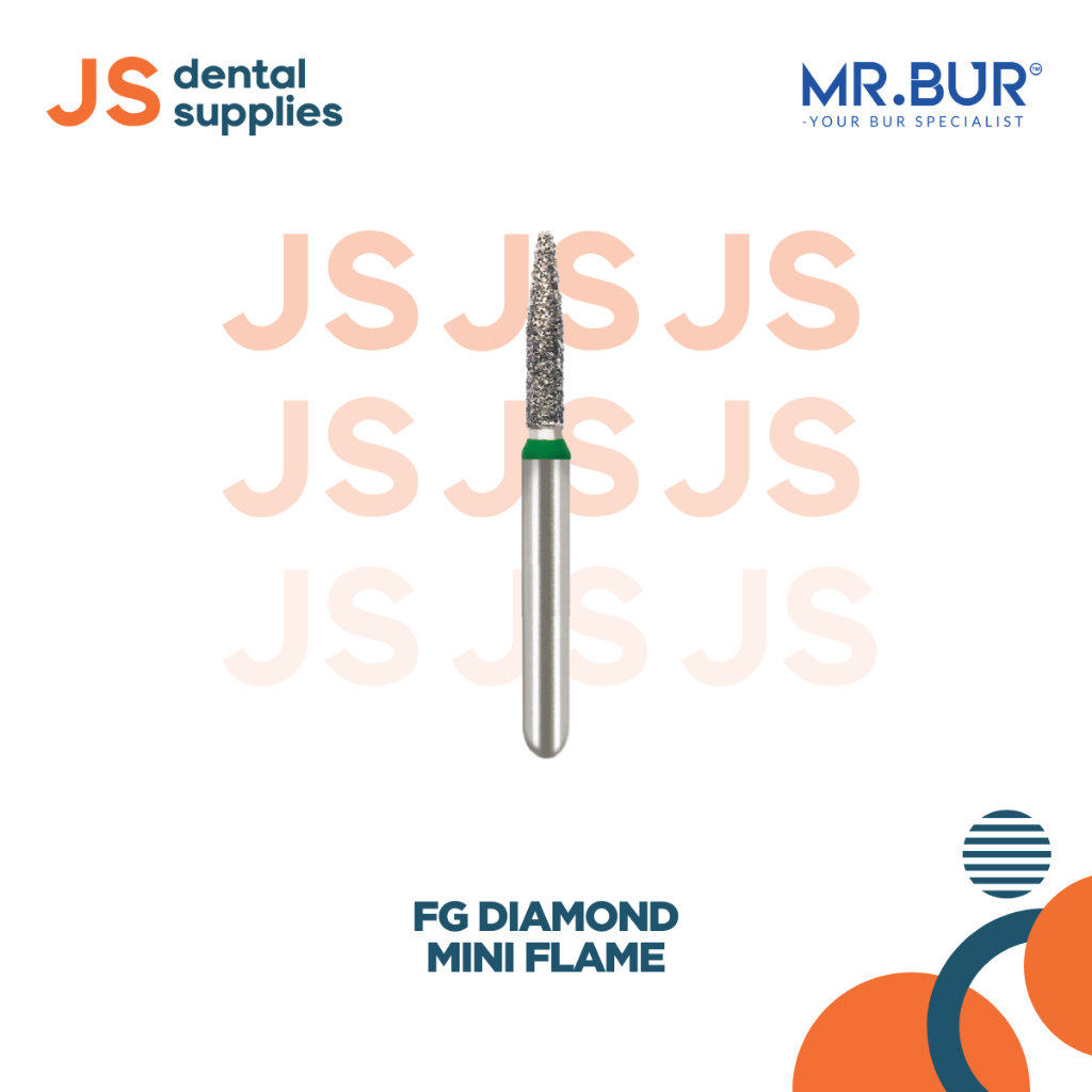 MR.BUR Bur Berlian Mini FG Flame Kasar – Diamond Bur Gigi Presisi Tinggi