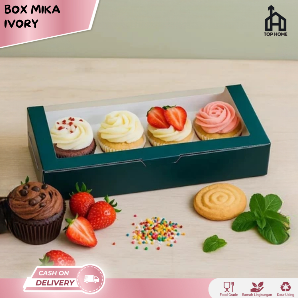

Box Jendela Mika Ivory Tebal / Kotak Brownies / Box Brownies /Box Mika Frame Tebal Murah /Kotak Mika