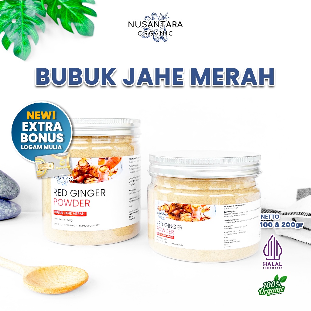 

Nusantara Organic Jahe Merah Red Ginger Powder Bubuk Masak Tanpa Gula Asli Murni Organik