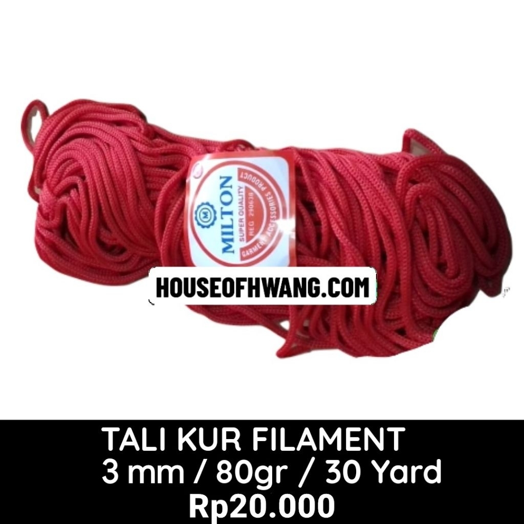 

Tali Kur Filamen Pack / Tali Cord Polos 3 mm