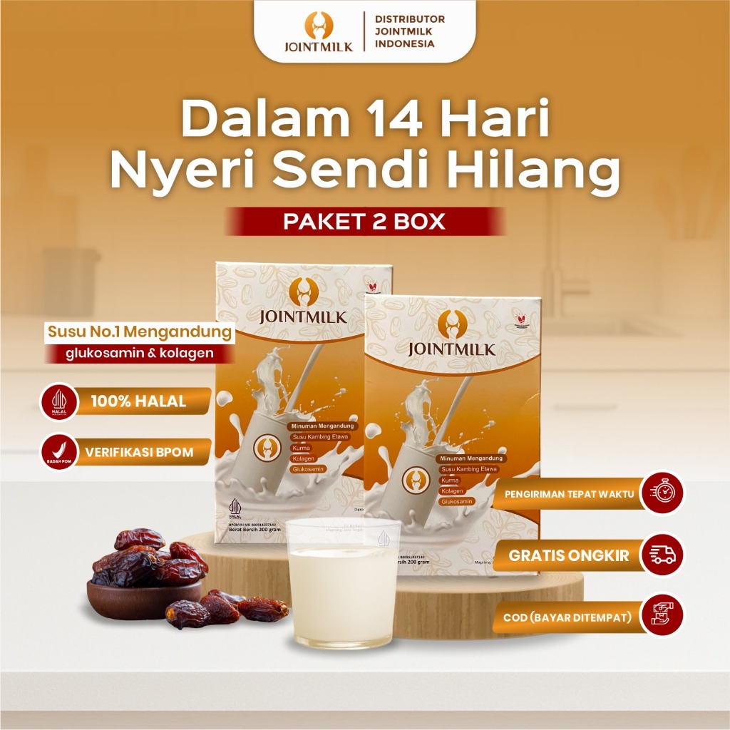 

Paket 2 pcs JOINTMILK – Susu Etawa & Kurma dengan Glukosamin | Jaga Sendi & Stamina