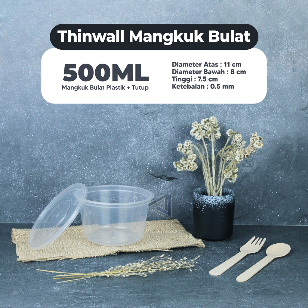 Thinwall Bulat 500ml Food Container Box / Thinwall 500ml