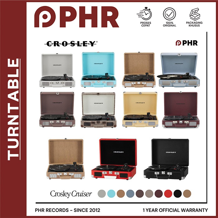 TURNTABLE CROSLEY CRUISER - Vinyl Turntable Player / Pemutar Piringan Hitam)